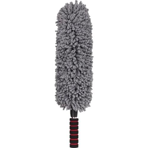 Car Dust And Home Microfiber Multipurpose Feather Duster Extension Pole Duster Car Wash Gray Plastic Cleaning Duster