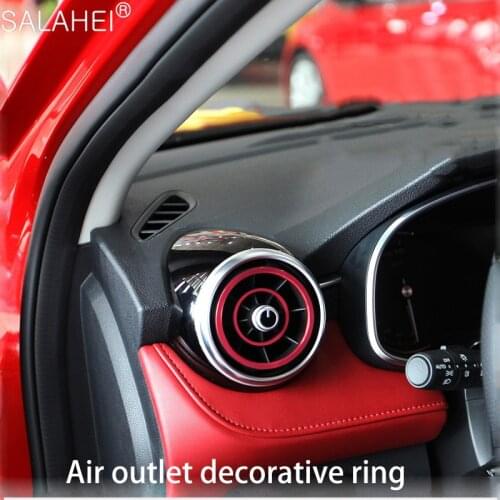 For Roewe MG 6 17-18 Air Conditioning Outlet Knob Circle Decoration Cover Central Control Sticker Car 2 outer rings 2 inner ring