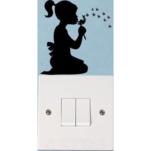 Garden Fairy Girls Personality Home Decor Wall Sticker Switch Decal 6SS0085