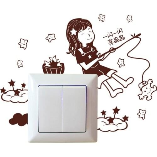 Removable wall sticker stickers kitchen dining room living room bedroom cartoon creative switch stickers socket wall decorations