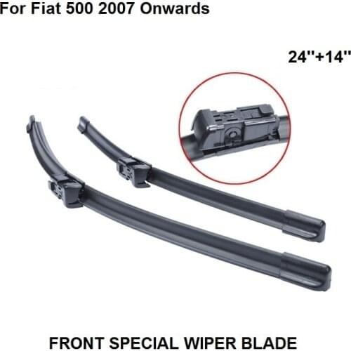 Wiper Blades For Fiat 500 2007 Onwards 24''+14'' Wiper Blade Accessories For Auto Cars Natural Rubber Wipers