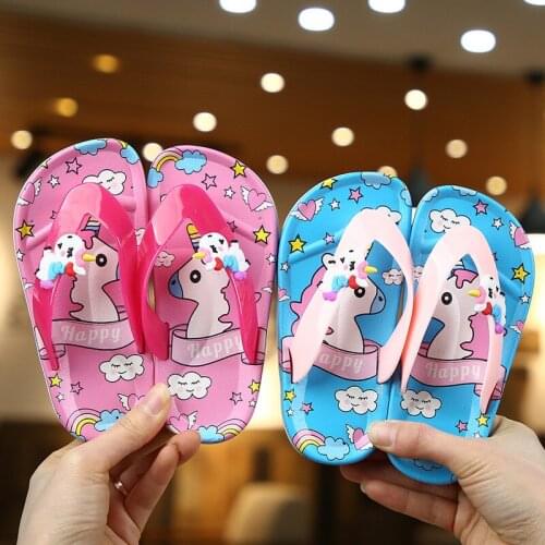 Flip Flops Girl Childrens Cute Unicorn House Slippers for Children Outdoor Game Child Beach Sandals Shoes Girls Boy Summer 2021