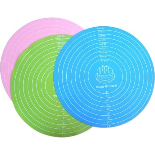 Silicone Baking Mat Pizza Dough Maker Tools Pastry Tools Round Home Diy Non-Slip Kneading Pad Sheet With Measurement