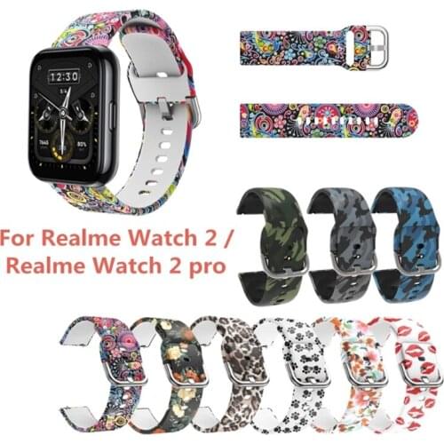 Silicone Strap Compatible with Realme-Watch 2/2 Pro Waterproof-Durable Smart Fashion Bands Replacement Sports Wristband