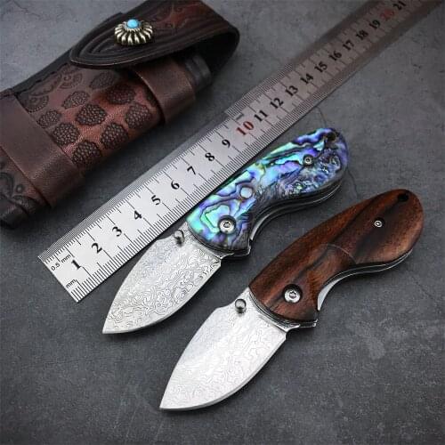67 Layers VG10 Damascus Steel Folding Knife Color Wooden Handle Tactical Survival Knives Hunting Camping Military Outdoor Knife