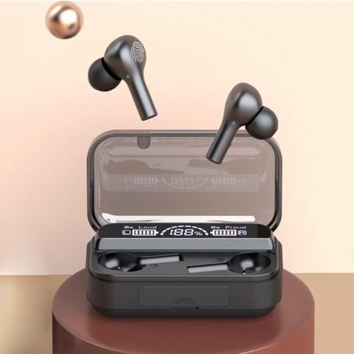 Sports Fitness Wireless Headsets Stereo TWS Bluetooth Earbuds Wireless Earphones with Digital Display Charging Case