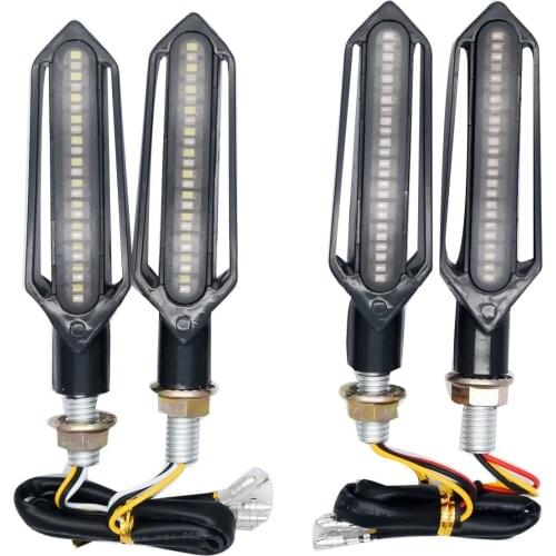 4pcs 12V Motorcycle LED Flowing Turn Signal Indicator+Brake Stop Light Running Lamp Warning Emergency for Motorcycle Motorbike