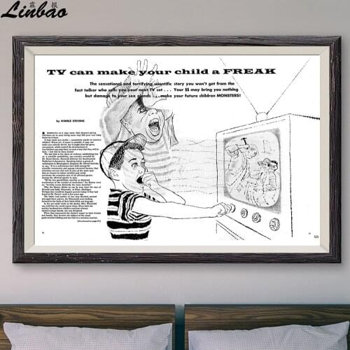 V214 1957 TV can make your child a freak! Vintage Classic Movie Print Silk Poster Home Deco Wall Art Gift