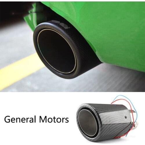 Universal Car LED Exhaust Muffler Tip Pipe Red/Blue Light Flaming Straight Car Modified Single Outlet Exhaust Pipe Tail Throat