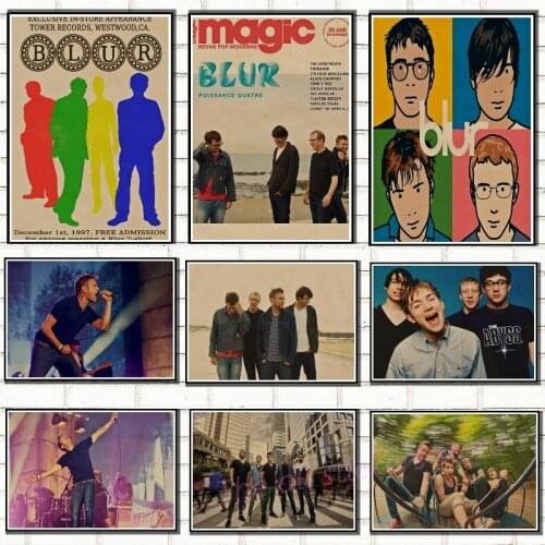Vintage Poster Blur Kraft retro British rock music star decorative painting Poster retro poster wall stickers/6031