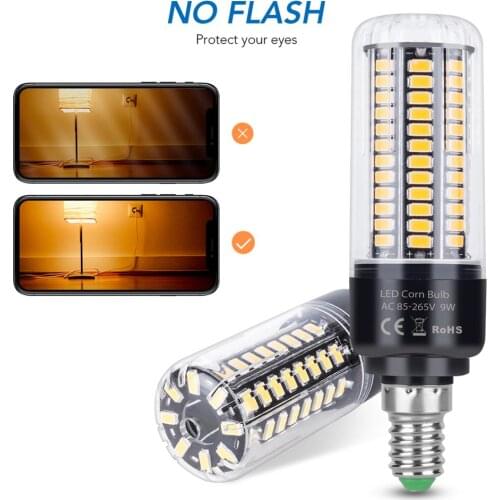WENNI E27 LED Lamp 220V E14 LED Bulb 3.5W 5W 7W 9W 12W 15W 20W No Flicker B22 LED Corn Light For Living Room SMD 5736 Lampara