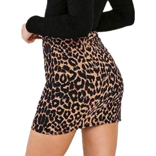 Sexy Women Leopard Grain Printed Skirt Summer Fashion Trend Short High Waist Pencil Bag Hip Wild Fashion Casual Mini Skirt