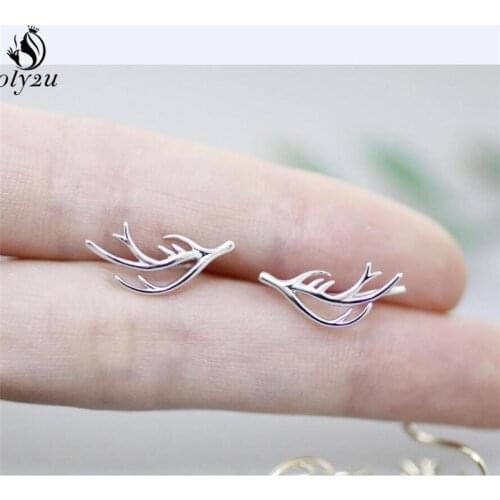 Oly2u Cheap Original Design Stud Earrings Animal Deer Head Deer Antler Earrings Woman Christmas Reindeer Antlers Boho Jewelry