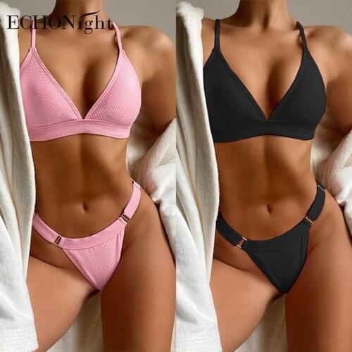 Echonight Womens Swimwear Push up Bikini 2021 Womens Bathing Suits Swimsuit For Women Mid Waist Beachwear Swimsuits