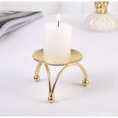 1pc Candle Holder Candlestick Iron Arts Crafts Desktop Decoration Christmas Decorations for Home (not Includ Candy)