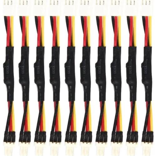 10PCS 3PIN Reduce PC Fan Speed Noise Extension Resistor Cable Wire 3 Pin Male to Female Connector for PC Fan