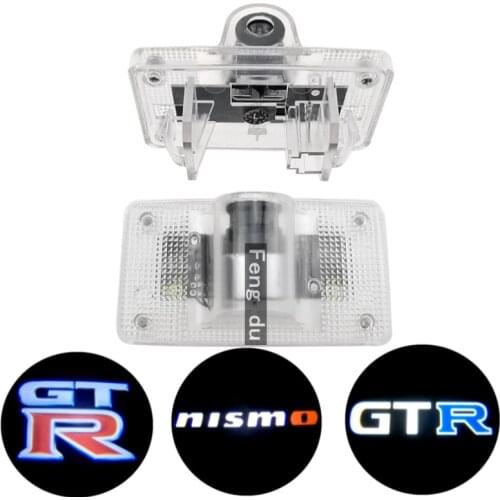 2pcs For Logo GTR gt-r R35 R34 nismo LEDCar Door Light Projector Ghost Shadow Light Welcome Light Warning Light Atmosphere Light