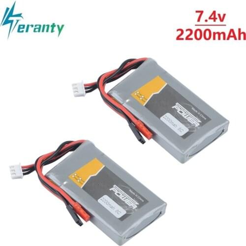 2Pcs/sets RC Li-Po 2S 7.4V 2200MAH 8C Battery For Flysky GT3B T6 Futaba 14SG 16SZ 18SZ 2.4Ghz FASSTest 14ch t10J Transmitter