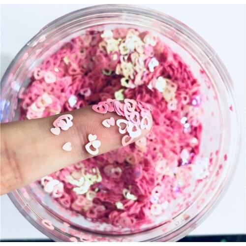 4mm Laser Glitter Nail Sequin Pailettes PET Ultrathin Hollow Heart Sequins Nail Art Body Painting DIY Christmas Decor 8g