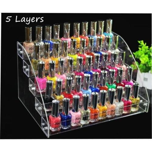 7 Layers detachable Acrylic Nail Polish Rack Makeup Cosmetic Display Shelf Organizer Lipstick Jewelry Displays Stand Holder rack