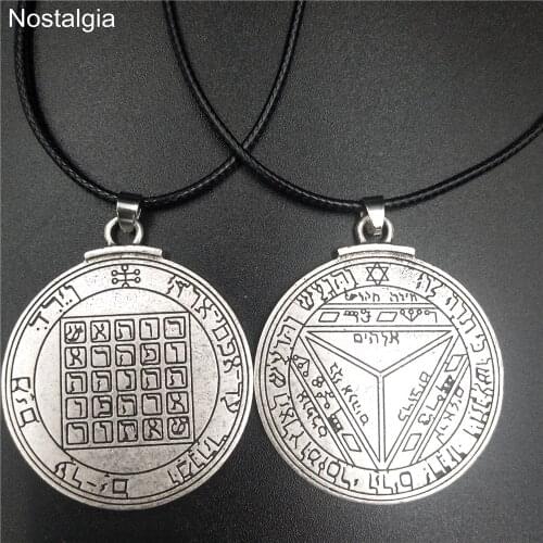 Solomon Wisdom Key Necklace Saturn Mens Pendant Wicca Pagan Pentacle Talisman Amulet Men Women Jewellery