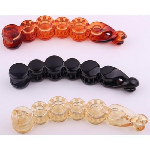 DHL 500pcs banana hair clip women clearplastic peasecod shape hairpin twist ponytail holders Girl Headwear