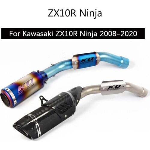 For Kawasaki ZX10R Ninja 2008-2020 Motorcycle Exhaust Mid Pipe Slip On 51mm Muffler Removable Db Killer Escape Delete Catalyst