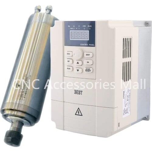 2.2kw water cooled spindle motor GDZ-23 ER20 D80mm 235mm 220V & 2.2kw BEST VFD Inverter Variable Frequency Drive