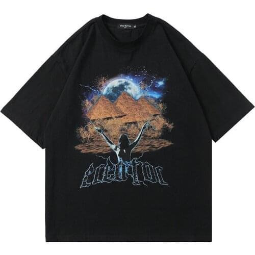 Summer Loose Fit Mens Tshirts Hip Hop Street Fashion Brand Short Sleeve T-shirt For Men And Women Tops Tees High Quality