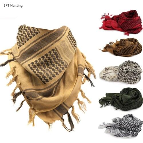 100%Cotton Thicker Arab Scarves Men Winter Military Keffiyeh Windproof Scarf Muslim Hijab Shemagh Tactical Desert Square Wargame