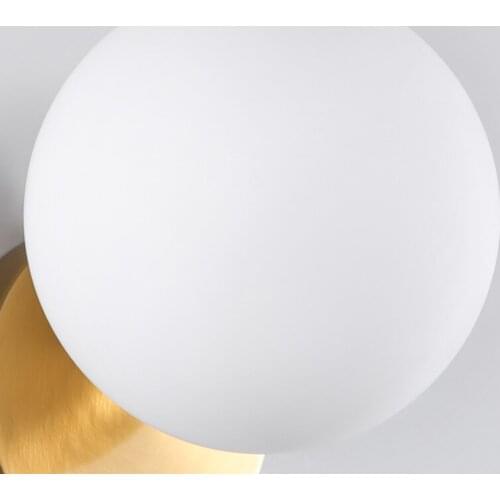 Nordic Postmodern Iron Art E14 LED Room Bedside Wall Lamp Cozy Living Room Restaurant Glass Round Ball Decor Wall Light Fixture