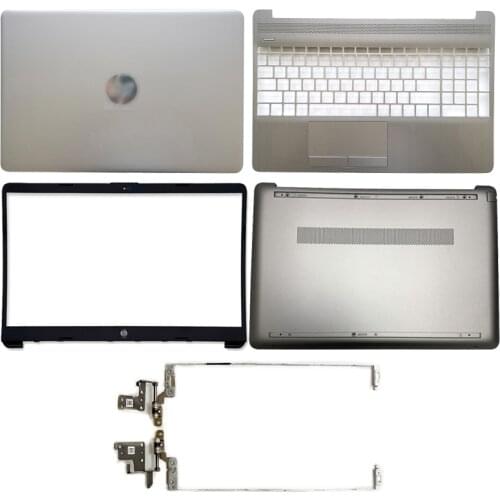 NEW Laptop LCD Back Cover/Front Bezel/Palmrest/Bottom Case/LCD Hinges for HP 15S-DU 15S-DY 15-DW L52012-001 L52007-001 Silver