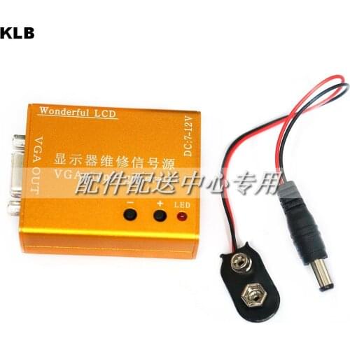 Portable LCD Monitor Repair Source VGA Multiple Frequency Signal Generator Screen Tester w/ Battery Cable Free shipping