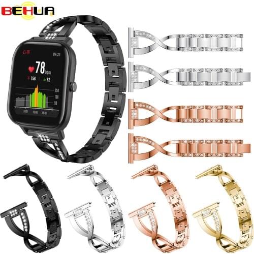 Straps For XIAOMI Huami Amazfit GTS Replacement Metal Crystal Watch Strap Wrist Band For Huami Amazfit GTS Watchband Bracelet