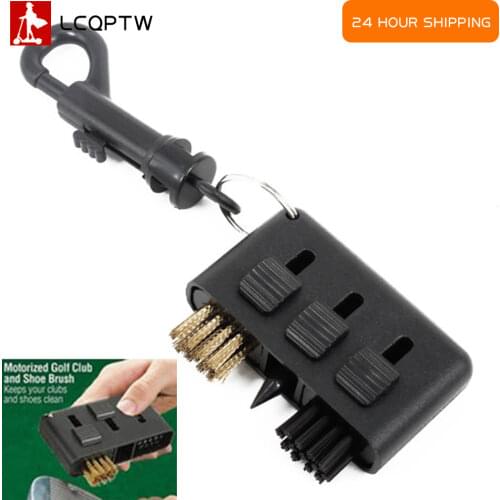 Golf brush 1pcs 3-in-1 Golf Club Groove Putter Wedge Ball Cleaning Brush Shoes Cleaner for Golfer black fast shipping
