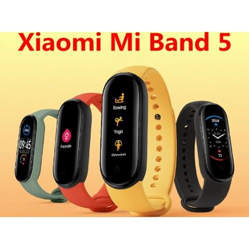 Xiaomi Mi Band 5 Smart Bracelet Wristband Bluetooth Sport Heart Rate Fitness Tracker Magnetic Charge Mi Band 5 AMOLED Screen
