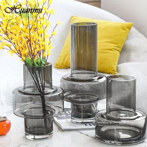 Glass Vase Home Decor Room Decoration Crystal Flower Pot Irregular Modern Hydroponic Plant European Fresh Style Wedding Decor
