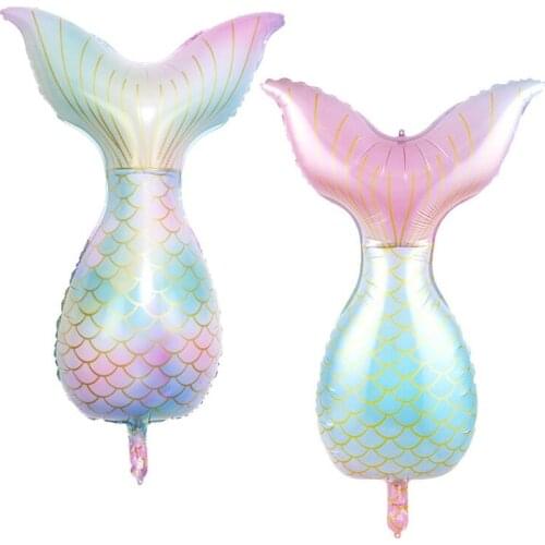 Mermaid Fishtail Aluminum Film Balloon Childrens Birthday Toy Hydrogen Balloon Cartoon Birthday Party Decoration Balloon