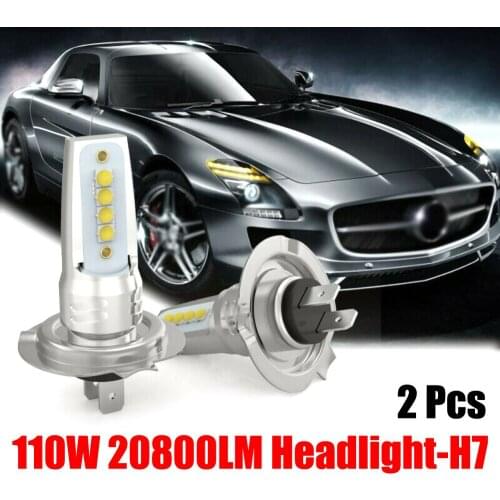 High Quality 1Pair H7 LED Headlight Conversion Set Cob Bulb 110W / 10000LM White Low Drop Shipping