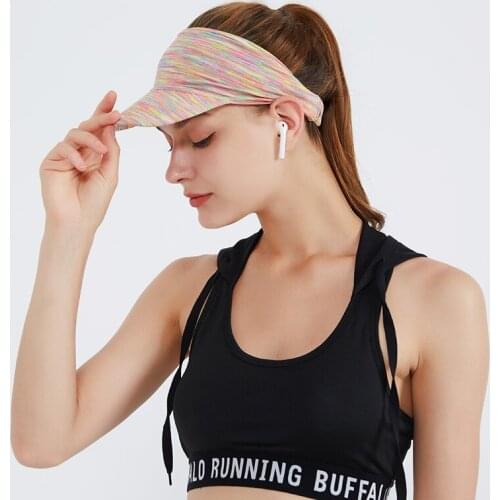 Womens Sports Hat Empty Top Brim Headband UV Protection Summer Outdoor Breathable Riding Running Fashion Caps