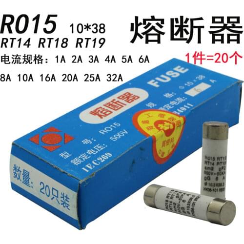 10/20pcs Ceramic fuse 10*38mm Fast blow Ceramic Fuse 10x38 Fuse 500V 0.5A 1A 2A 3A 4A 5A 6A 8A 10A 16A 20A 25A RO15