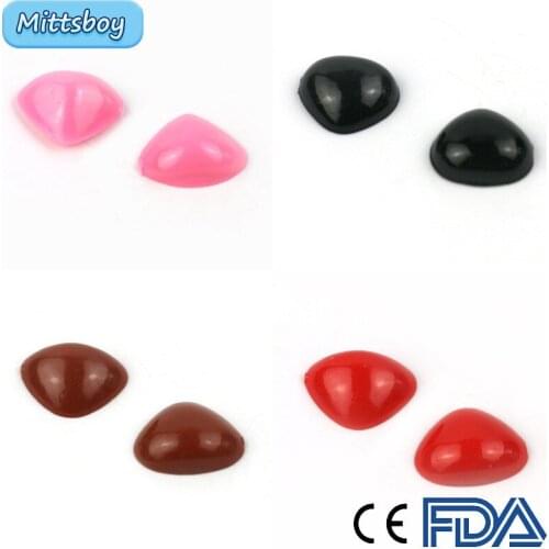 100Pcs DIY Plastic Doll Pink Joints Round Black Bean Crafts Eyes Flat Accessories For Teddy Bear Toy Doll Making Joint Materials