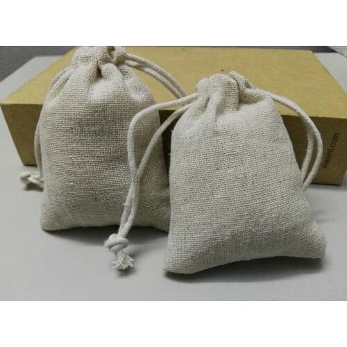20pcs special overlocked linen jewelry bags small drawstring bags 8*12cm Christmas gift pouches Jewelry Packaging bags for gift