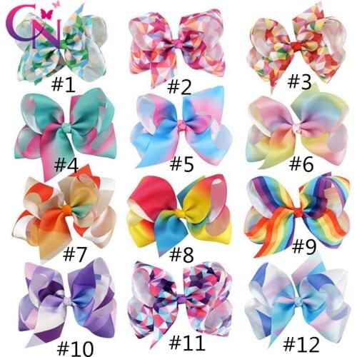5 pcs/ lot ,5'' geometry ribbon bow with clip for apparel hair accessories headwear