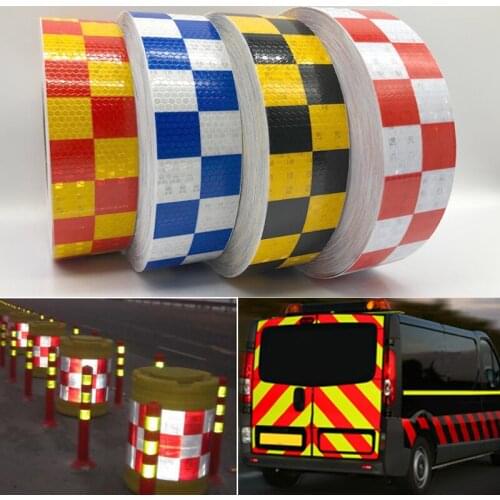 5cmx10m Square Self-Adhesive Reflective Warning Tape for Body Signs