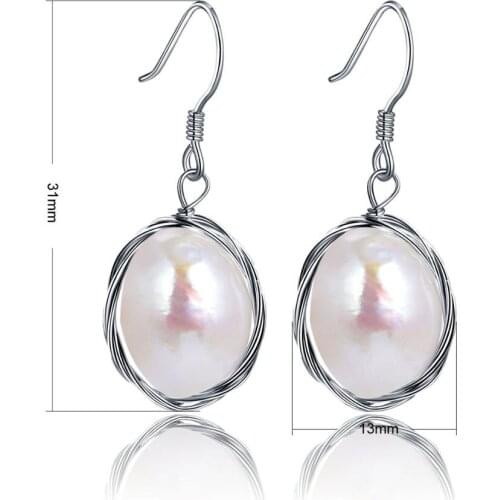 Beritafon 925 Sterling Silver Freshwater Pearl Hook Earring For Women or Girls