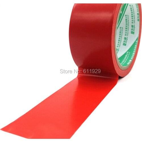 Free shipping red warning tape/adhesive tape 4.8 cm width, 20 yards a lot/carton sealing tape/packing ribbon/PVC floor tape