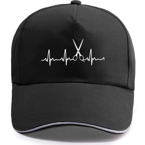 New Summer Heartbeat Hairdresser Printed Baseball Cap Unisex Women Men Cotton Barber Dad Hat Snapback Hats Trucker Cap Sun-Hats