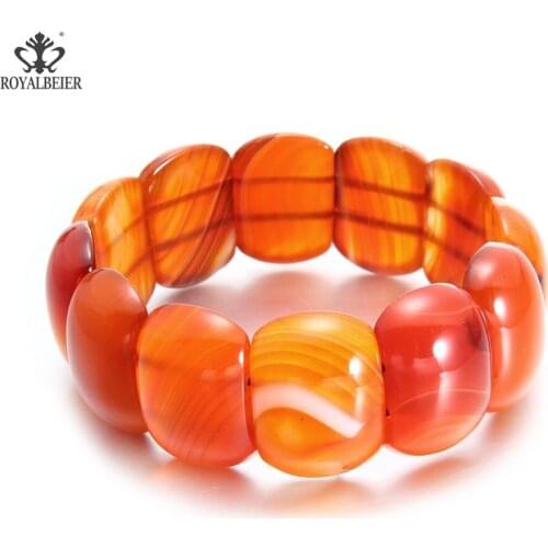 New Arrival High Quality Bracelet Natural Stone Rounded Rectangle Beaded About 15mmx25mm Bracelets&Bangles for Women Jewelry