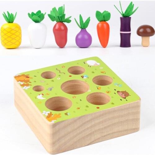 Wooden Board Vegetable Carrot Harvest Matching Puzzle Children Kids Toddler Toy Kids Educational Toys for Children Gift